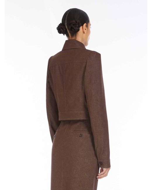Chaqueta Cropped Denim Max Mara de color Brown