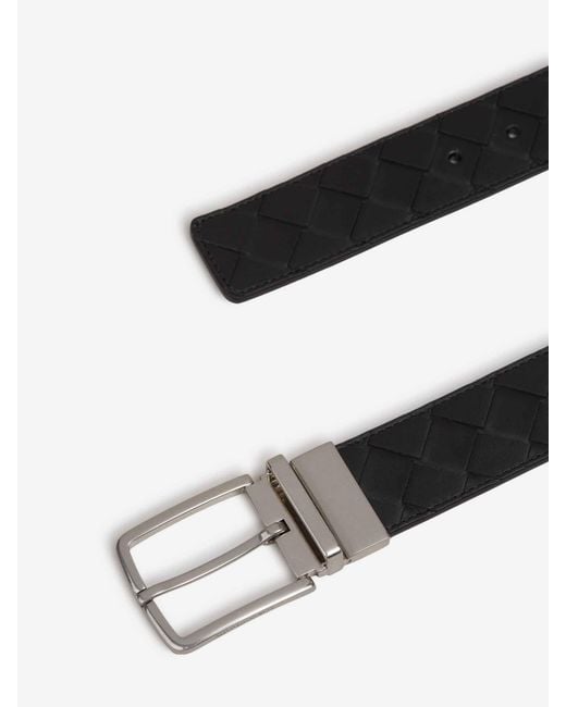 Bottega Veneta Black Reversible Intrecciato Belt for men