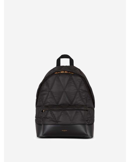 Balmain Black Diamond Quilted Backpack for men