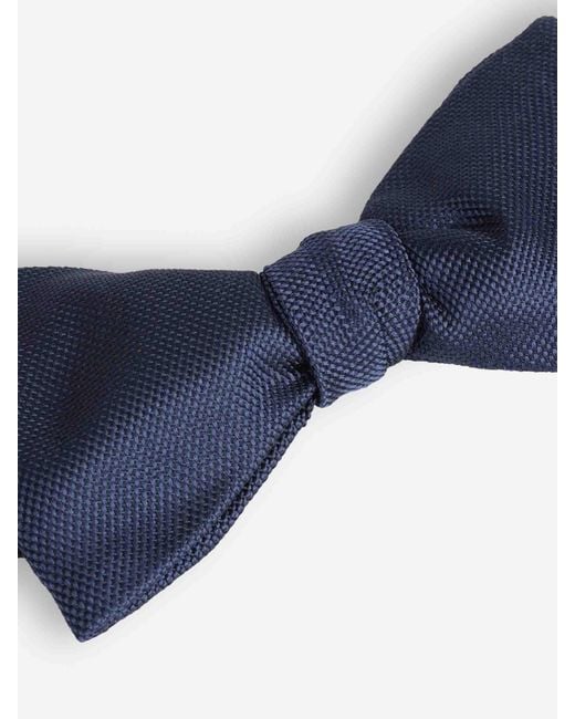 Petronius Blue Plain Silk Bow Tie for men