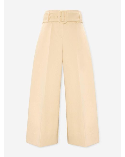 Dorothee Schumacher Natural Cropped Wide Leg Trousers