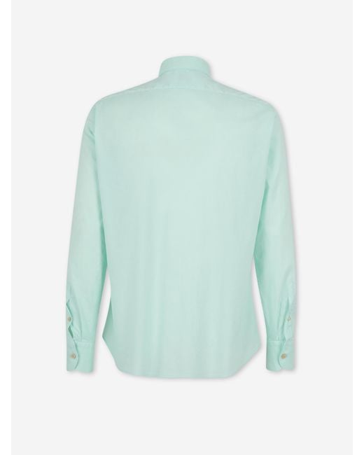 Santa Eulalia Blue Plain Cotton Shirt for men