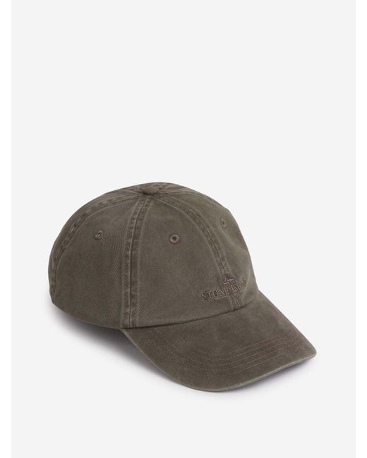 Cappello Con Logo Ricamato di Stone Island in Brown da Uomo