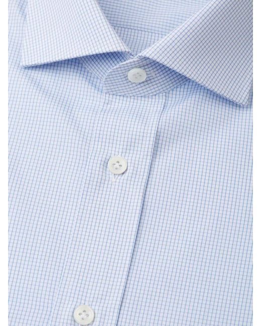 Santa Eulalia Blue Mini Check Motif Shirt for men