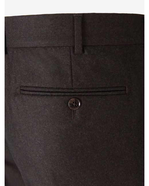 Santa Eulalia Black Wool Pleated Trousers for men