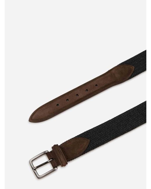Santa Eulalia Black Braided Belt for men