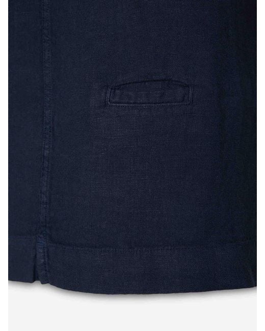 Santa Eulalia Blue Short Sleeve Linen Shirt for men