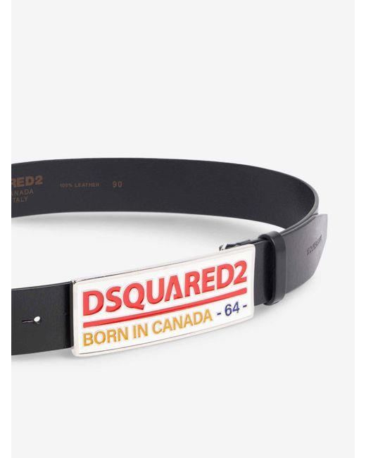 DSquared² White Leather Belt With Logo for men