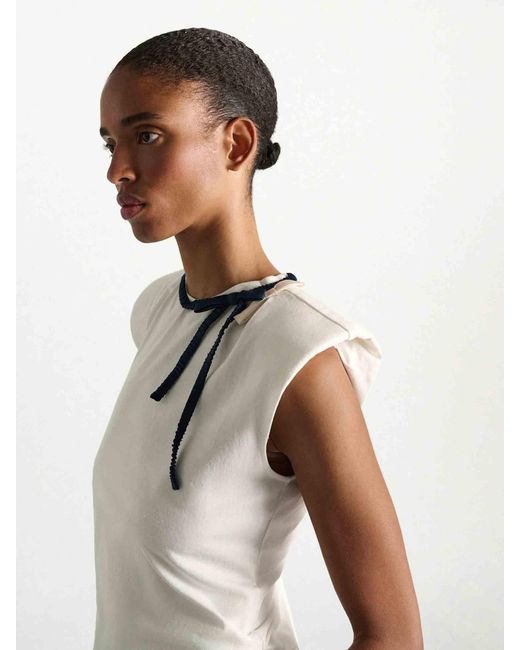 Dorothee Schumacher White Plain T-Shirt With Bow
