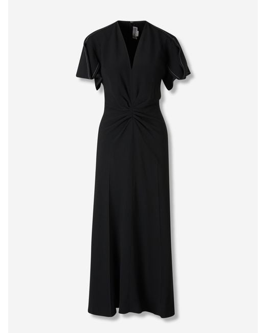 Victoria Beckham Black Crepe Midi Dress