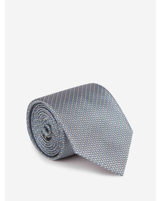 Corbata Texturizada Seda Brioni de hombre de color Gray