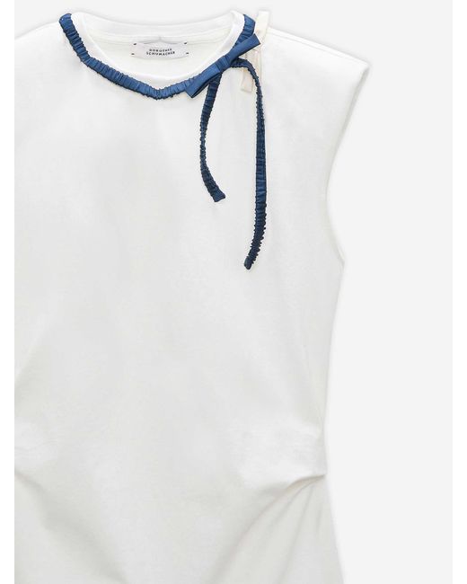 Dorothee Schumacher White Plain T-Shirt With Bow