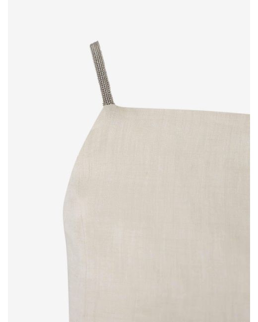 Peserico White Linen Tank Top