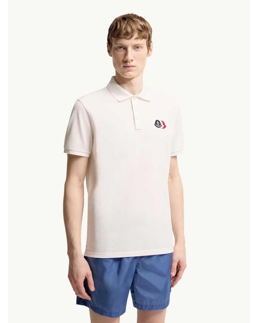 Polo Manga Corta Moncler de hombre de color White