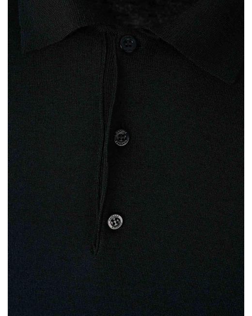 Canali Black Cotton Polo for men