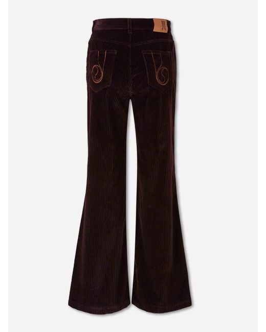 LaDoubleJ Black Flared Corduroy Trousers