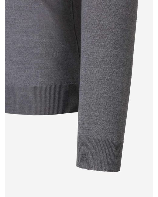 Zanone Gray Wool Knitted Sweater for men