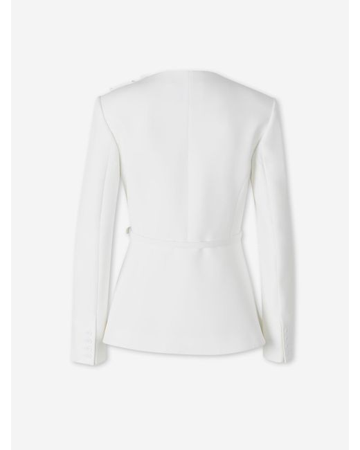 Roland Mouret White Fitted Blazer