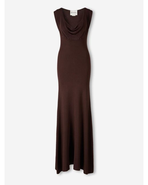 Roland Mouret Brown Maxi Knit Dress