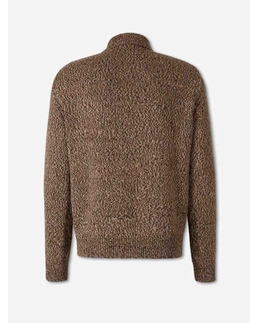 Brioni Brown Wool Cardigan for men