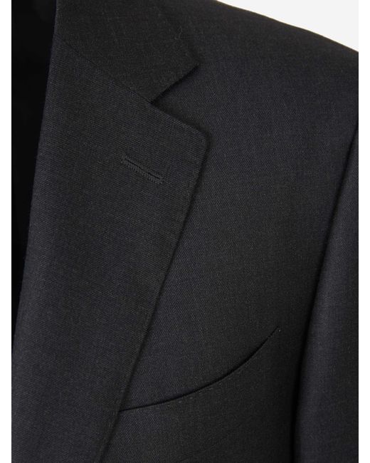 Canali Black Wool Suit for men