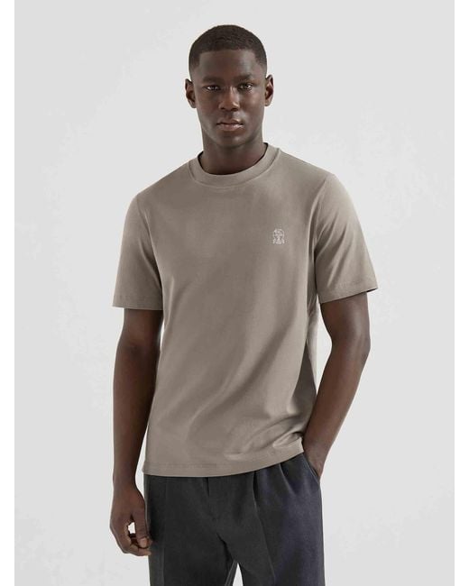 Brunello Cucinelli Gray Short Sleeve T-Shirt for men