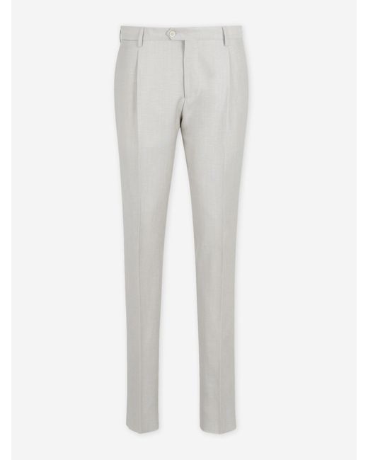 Lardini White Straight Wool Suit for men