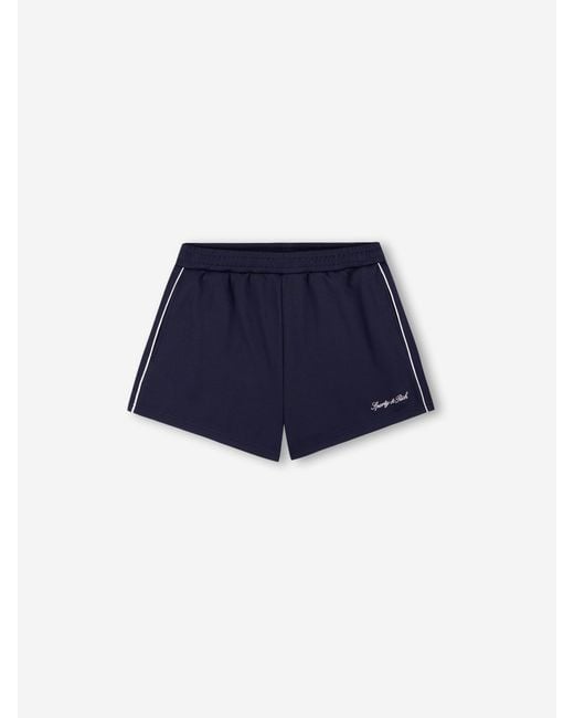 Sporty & Rich Blue Logo Sports Shorts