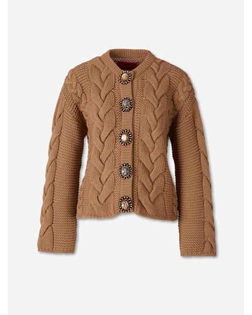 LaDoubleJ Brown Button-Up Knit Sweater