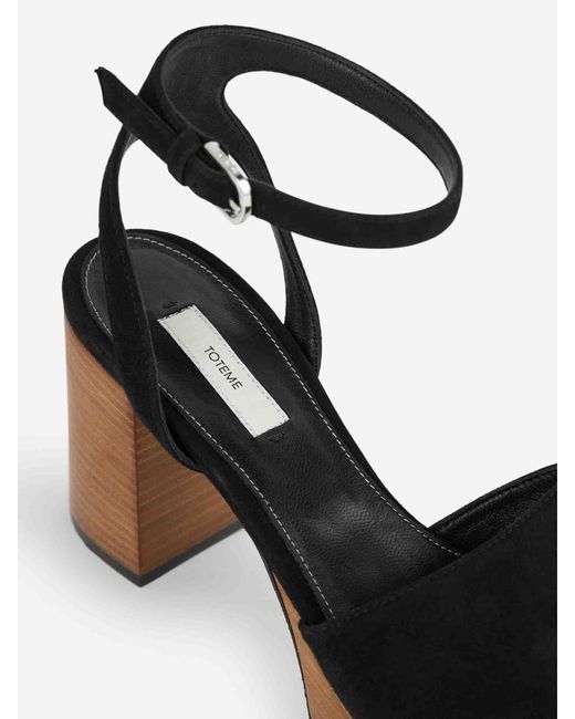 Totême  White Suede Platform Sandal