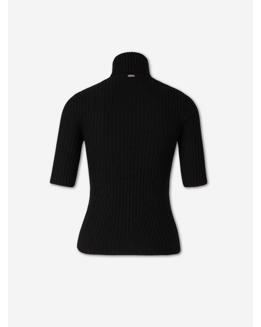 Herno Black Short Sleeve Sweater