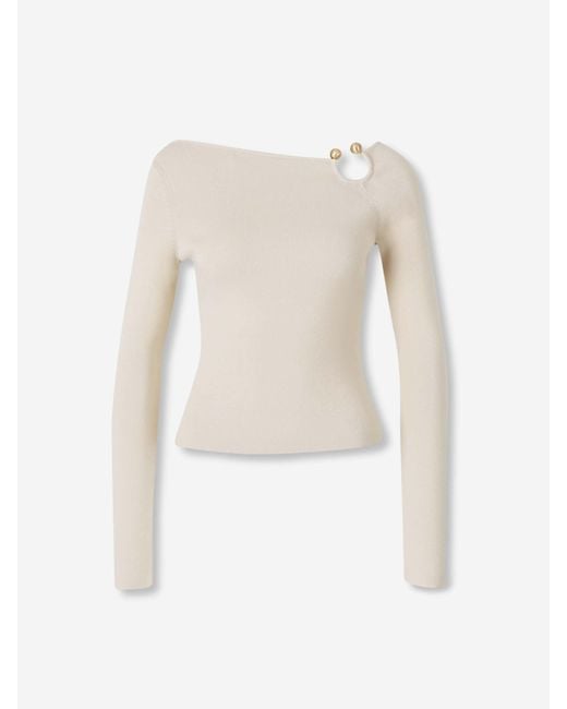 Cult Gaia White Iris Knit Top