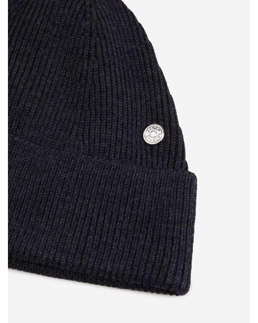 Acne Blue Ribbed Wool Hat for men