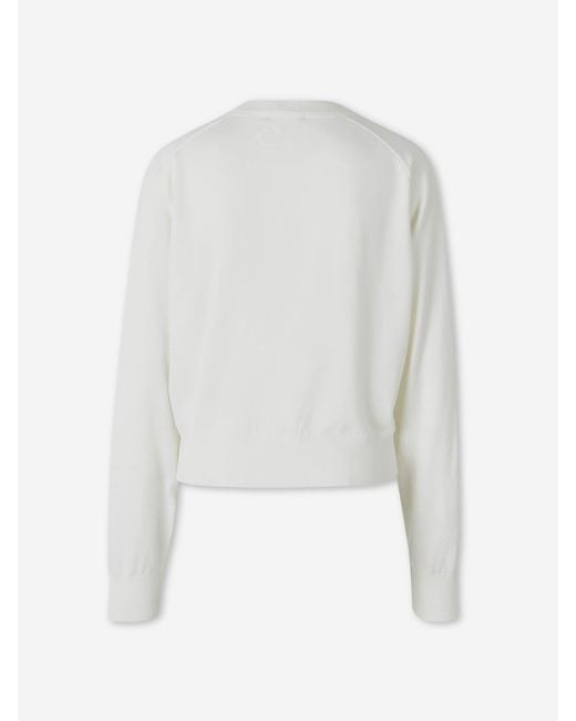 Jacquemus White Thin Crew Neck Sweater