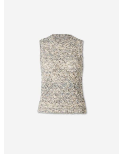 Veronica Beard White Knit Tank Top
