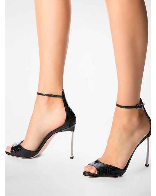 Tom Ford Black Python Heel Sandals