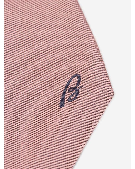 Brioni Einfache Seidenkrawatte in Pink für Herren