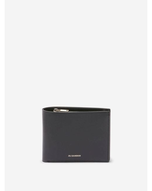 Jil Sander Black Calfskin Wallet for men