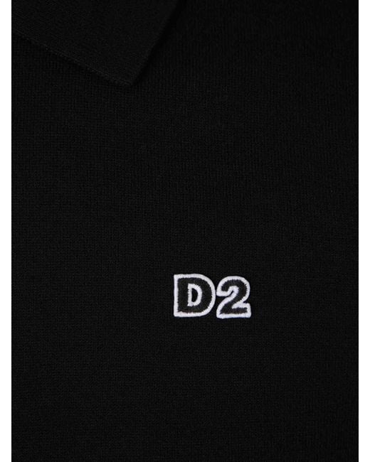 DSquared² Black Polo Shirt Logo for men