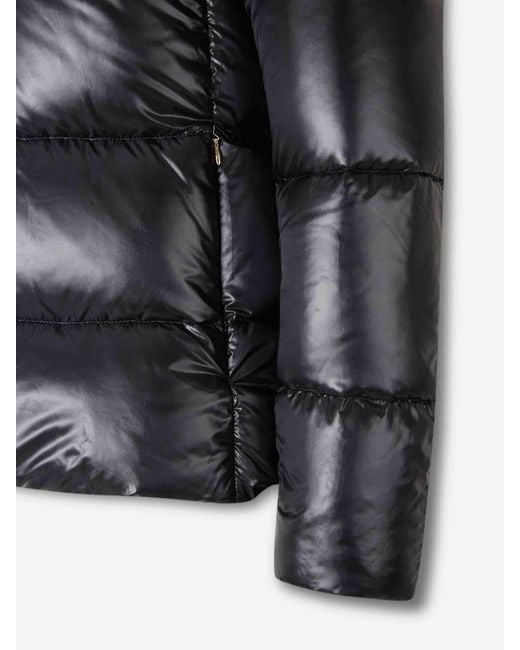 Herno Black Short Fur Down Jacket