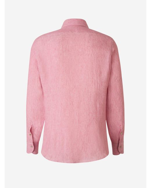 Camisa Bolsillo Lino Santa Eulalia de hombre de color Pink
