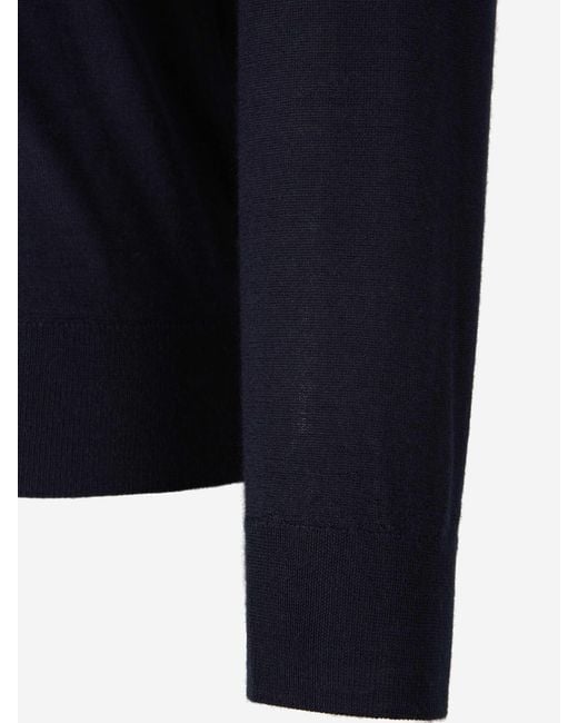 Santa Eulalia Blue Cashmere V-Neck Sweater for men