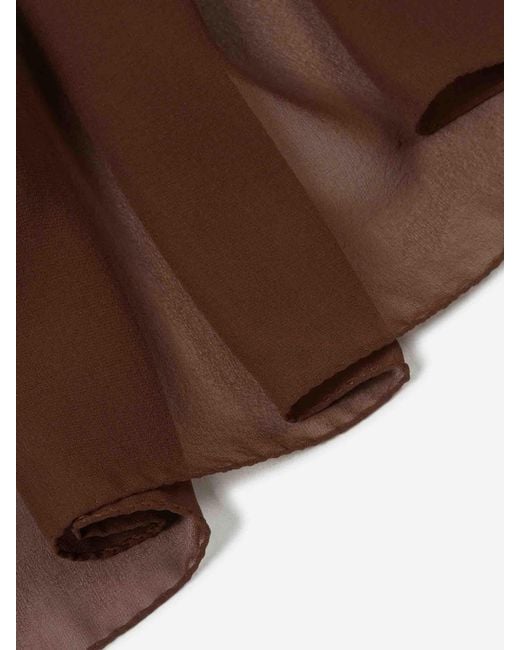 Santa Eulalia Brown Plain Silk Scarf