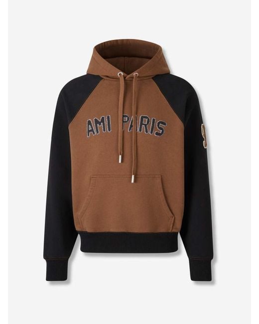 AMI Brown Sudadera Capucha Logo for men