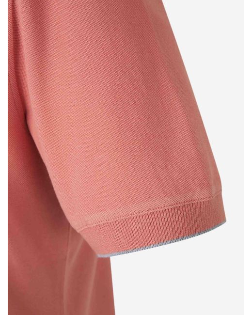 Logo Polo Semplice di Brunello Cucinelli in Pink da Uomo