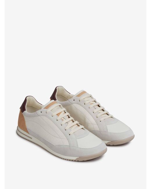 Brunello Cucinelli White Leather Sneakers for men