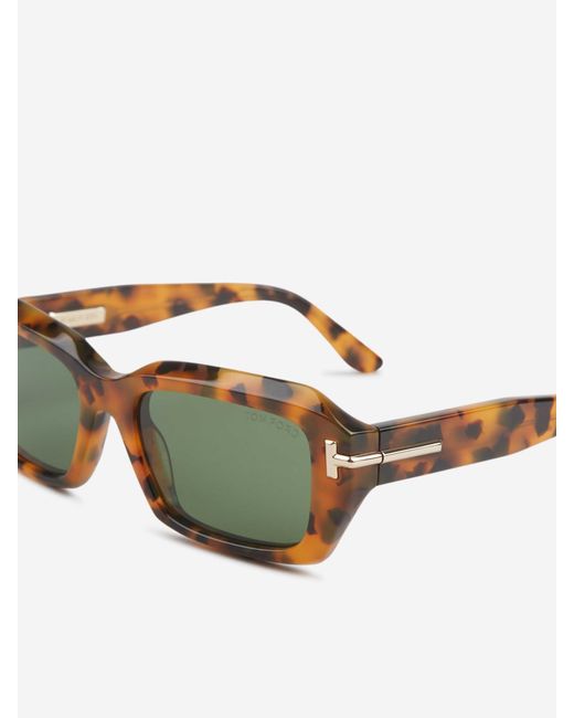 Tom Ford Green Rectangular Sunglasses