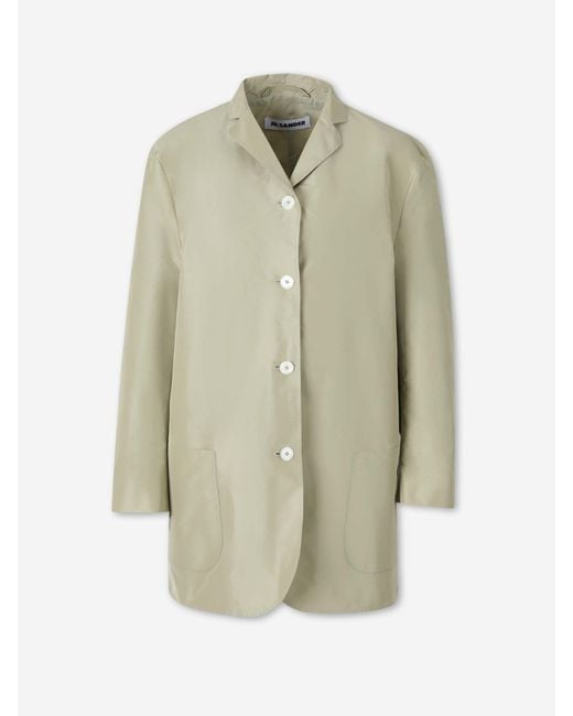 Jil Sander White Long Technical Jacket