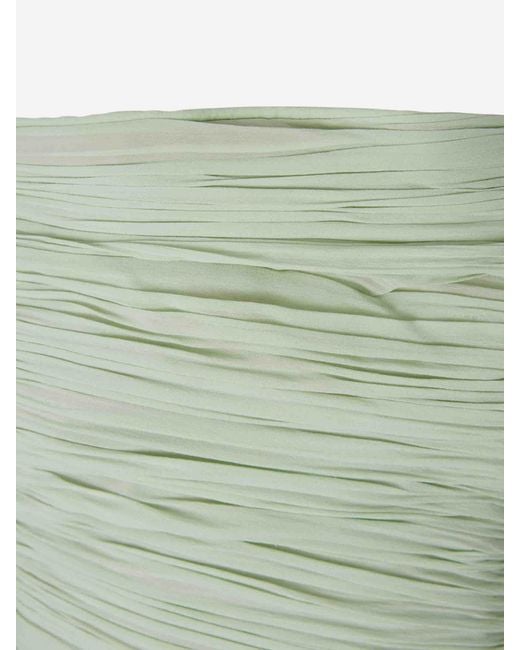 Marmar Halim Green Draped Silk Dress