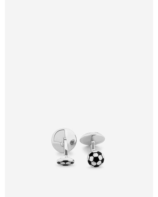 Tateossian White Football Cufflinks for men